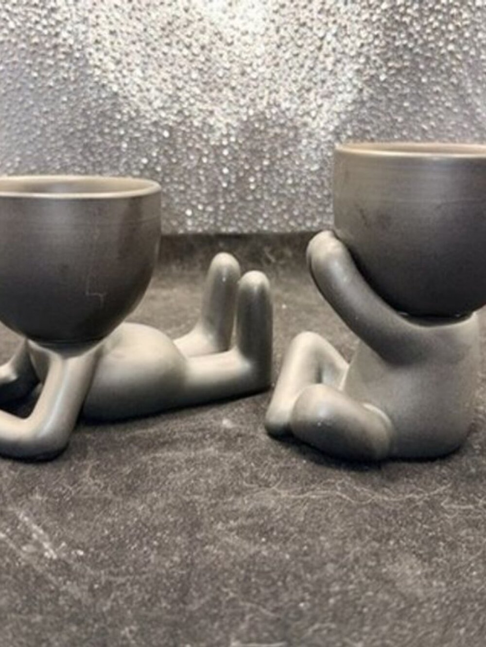 2pc Nordic Ceramic Modern People Art Creative Planter Home Decor Ornament